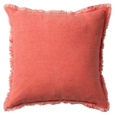 BURTO - Kussenhoes 60x60 cm - gewassen katoen - Coral - koraalroze product