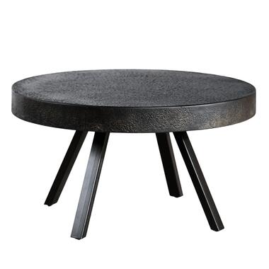 Vurna - Ties salontafel rond 74 cm massief blad zwart staal product