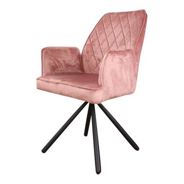 Chaise de bras Lucio en velours rose product