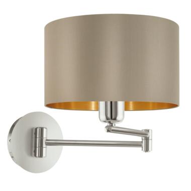 EGLO Maserlo - Wandlamp - 1 Lichts - ø23cm - Nikkel-Mat - Taupe - Goud product