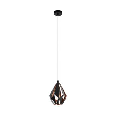 EGLO Carlton 1 Hanglamp - E27 - Ø 20,5 cm - Zwart/Koper product