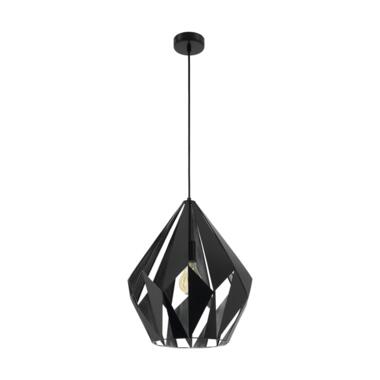 EGLO Carlton 1 - hanglamp - E27 - 1-lichts - zwart/zilverkleurig product