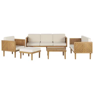 BARATTI - Loungeset voor 6 - Lichte houtkleur - Acaciahout product