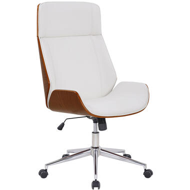 CLP Chaise de bureau Varel - Similicuir – Noyer / Blanc product