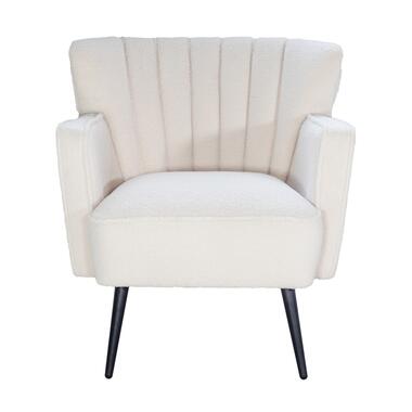 Fauteuil blanc - Tissu Teddy - Fauteuil Fonz - Giga Meubel product