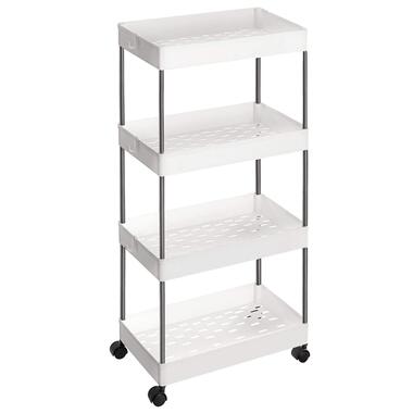 ACAZA Opbergtrolley - 4 niveaus - 40x86x22 cm - wit product