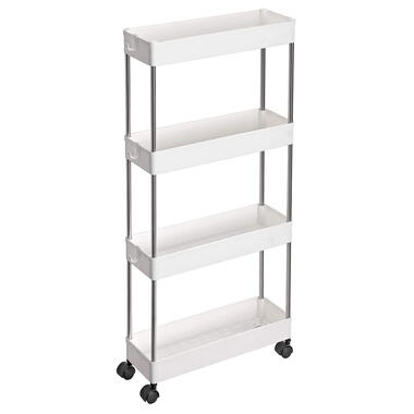 ACAZA Opbergtrolley - 4 niveaus - 40x86x12.5 cm - wit product