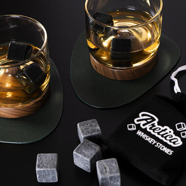 Aretica Verre à whisky avec sous-verre en bois - Marron product