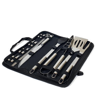 Krumble BBQ set 18-delig in opbergtas RVS product