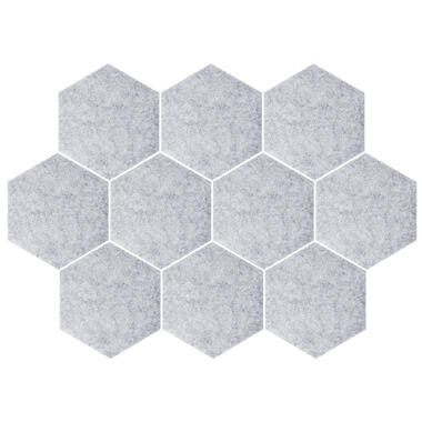 QUVIO Vilten memobord hexagon set van 10 - Grijs product