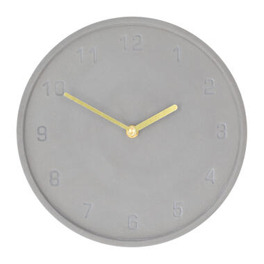 QUVIO Horloge murale avec aiguilles dorées - Béton - Anthracite product