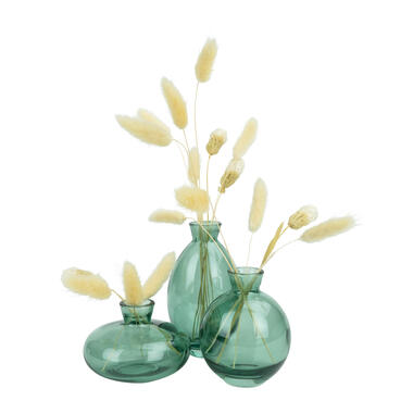 QUVIO Vazen set van 3 - Glas - Groen product