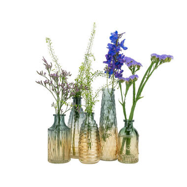 QUVIO Vase en verre avec motif - jaune/bleu product