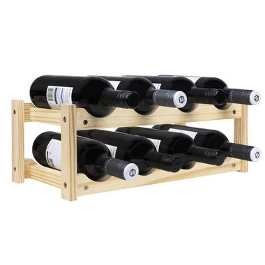 QUVIO Houten wijnrek (2 lagen) voor 8 flessen product
