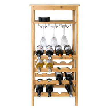 QUVIO Casier à vin - pour 16 bouteilles + Porte-verres product
