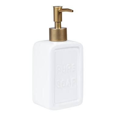 QUVIO Distributeur de savon - 470 ml - Blanc avec or product