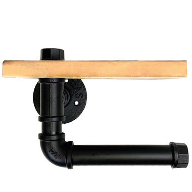 QUVIO Toiletrolhouder met plank - Zwart product