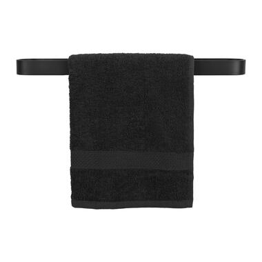 QUVIO Handdoekhouder platte stang met ronding - Zwart - 50 cm product
