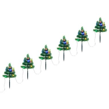 vidaXL Arbres d'allée de Noël 6 pcs avec LED multicolores 45 cm PVC product