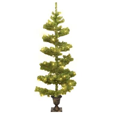 vidaXL Arbre de Noël hélicoïdal pré-éclairé avec pot vert 120 cm PVC product