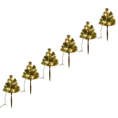 vidaXL Arbres d'allée de Noël 6 pcs avec LED blanc chaud 45 cm PVC product