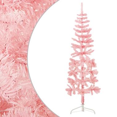 vidaXL Demi sapin de Noël artificiel mince avec support Rose 150 cm product