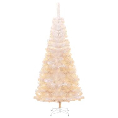 vidaXL Sapin de Noël artificiel pointes iridescentes Blanc 210 cm PVC product