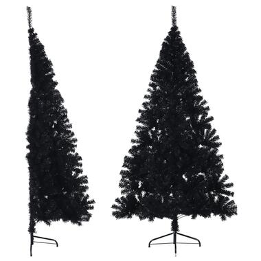 vidaXL Demi sapin de Noël artificiel avec support Noir 210 cm PVC product