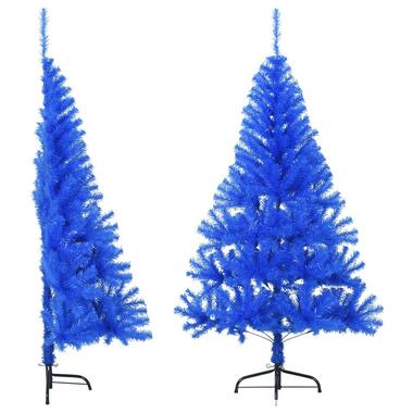 vidaXL Demi sapin de Noël artificiel avec support Bleu 120 cm PVC product