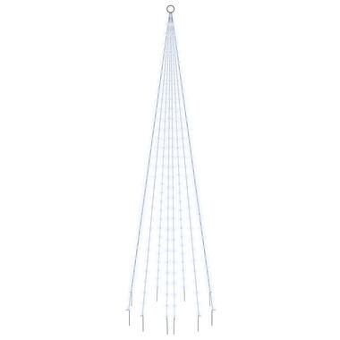 vidaXL Vlaggenmast kerstboom 310 LED's koudwit 300 cm product