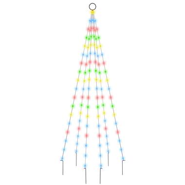 vidaXL Vlaggenmast kerstboom 108 LED's meerkleurig 180 cm product