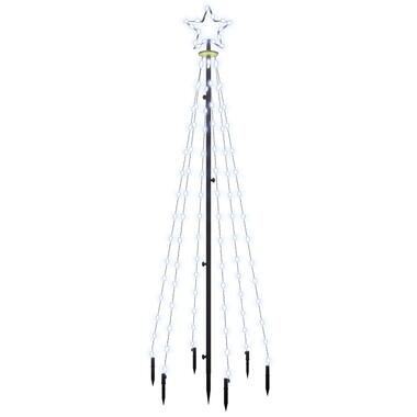 vidaXL Sapin de Noël avec piquet Blanc froid 108 LED 180 cm product