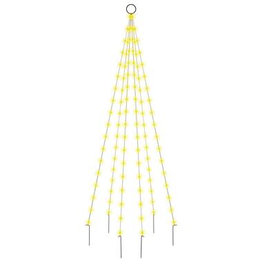 vidaXL Sapin de Noël sur mât de drapeau 108 LED Blanc chaud 180 cm product