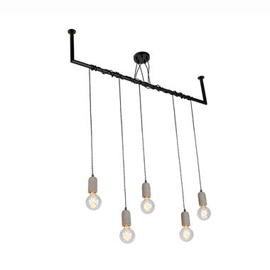 Qazqa hanglampen cavoba hl grijs e27 product