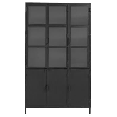 Vitrine noir - 130x40x220 cm - métal - Vitrine Roan - Giga Meubel product