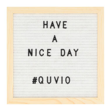 QUVIO Letterbord - Wit met houten lijst product