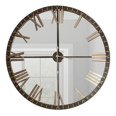 LW Collection Horloge murale Elias miroir Noir Gris 80cm product