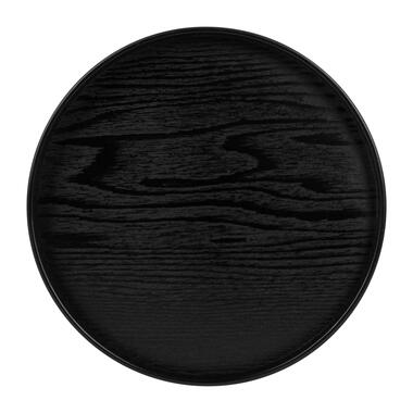 QUVIO Houten dienblad rond - Zwart - 27 cm product