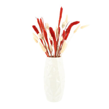 QUVIO Vase avec motif - Céramique - 21.5 x 9.5 cm - Blanc product