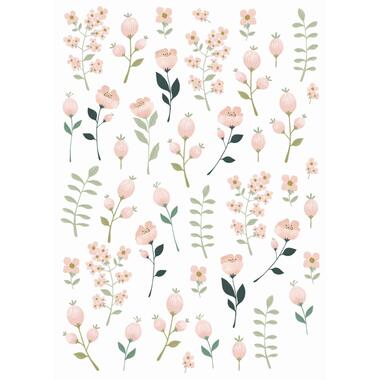 ESTAhome muursticker - bloemen - wit, roze en groen - 47,5 cm x 66 cm product