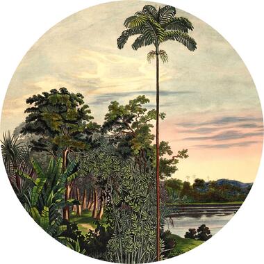 Komar zelfklevende behangcirkel - Vintage Landscape - groen - Ø 125 cm product