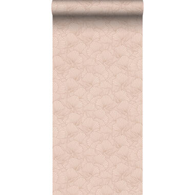 ESTAhome behangpapier - getekende bladeren - terracotta roze - 0.53 x 10.05 m product