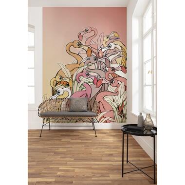 Komar fotobehang - flamingos - roze - 200 x 280 cm - 610048 product