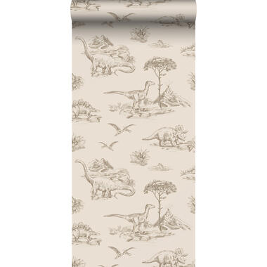 ESTAhome behangpapier - dinosaurussen - beige - 0,53 x 10,05 m product