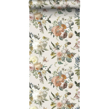 ESTAhome behangpapier - vintage bloemen - beige - 53 cm x 10,05 m product