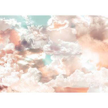 Komar fotobehangpapier - Mellow Clouds - roze en blauw - 350 x 250 cm product