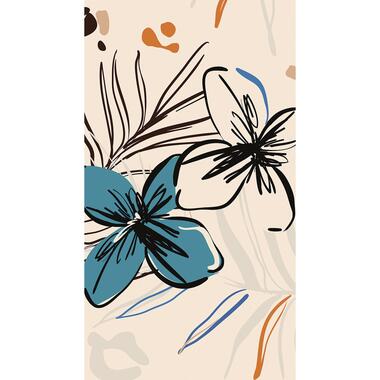 Sanders & Sanders fotobehangpapier - bloemmotief - beige, blauw en oranje product