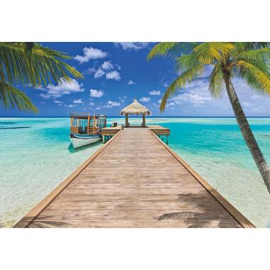 Komar fotobehang - Beach Resort - blauw en groen - 368 x 254 cm product