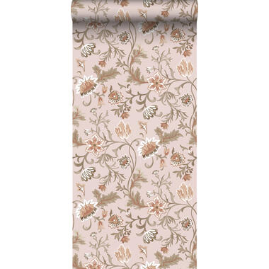 ESTAhome behangpapier - vintage bloemen - oudroze, terracotta en groen product