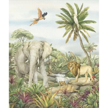 Sanders & Sanders fotobehang - jungle dieren - groen - 2.25 x 2.7 m product